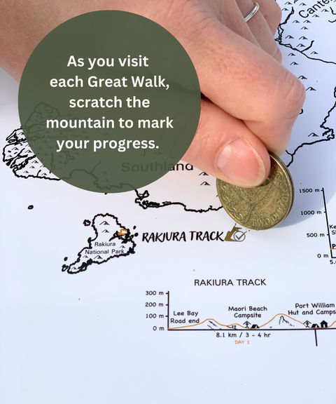 Great Walks Hike & Scratch Print - A2 size