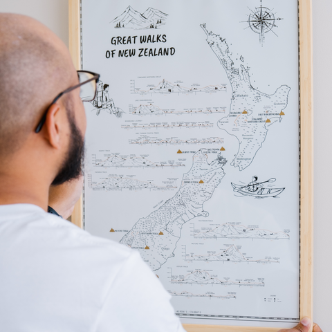 Great Walks Hike & Scratch Print - A2 size