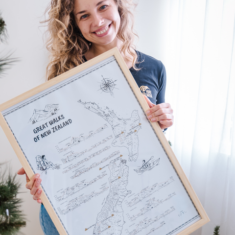 Great Walks Hike & Scratch Print - A2 size