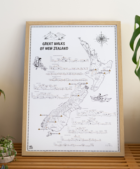 Great Walks Hike & Scratch Print - A2 size