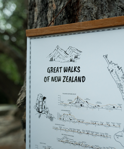 Great Walks Hike & Scratch Print - A2 size