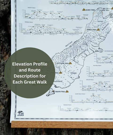 Great Walks Hike & Scratch Print - A2 size