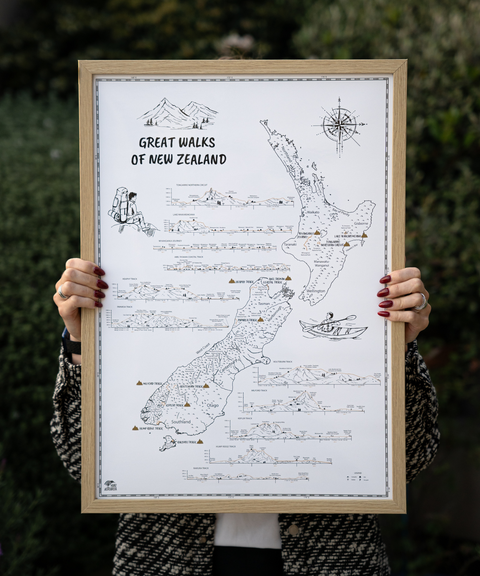 Great Walks Hike & Scratch Print - A2 size