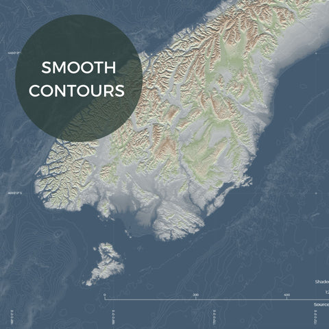 New Zealand Shaded Relief Map