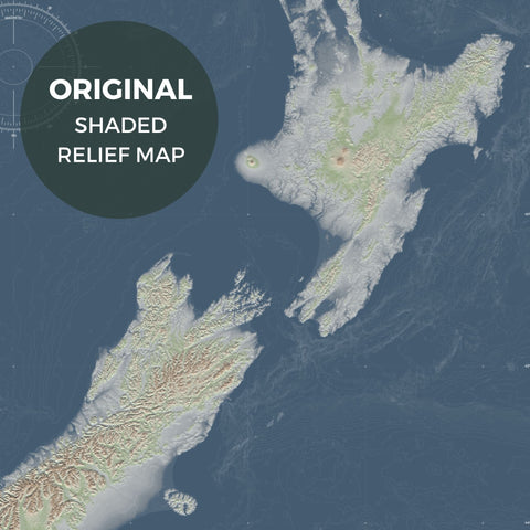 New Zealand Shaded Relief Map