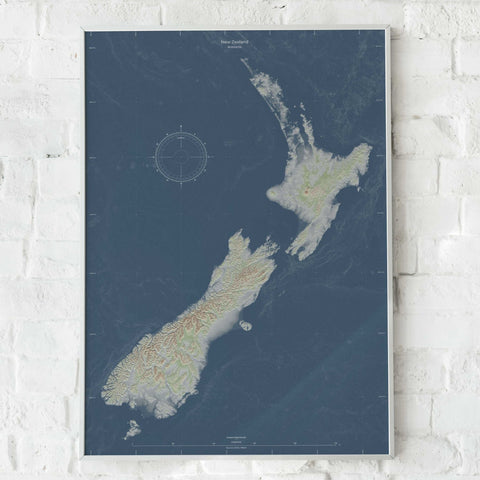 New Zealand Shaded Relief Map