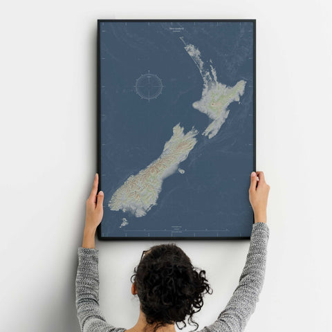 New Zealand Shaded Relief Map