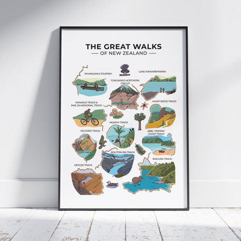 Great Walks Illustrated Print
