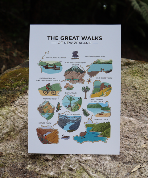 Great Walks Illustrated Print