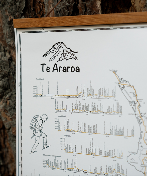 Te Araroa Trail Illustrated Poster