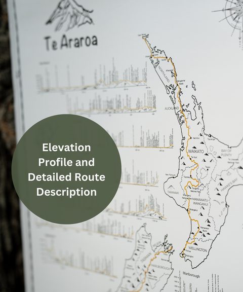 Te Araroa Trail Illustrated Poster