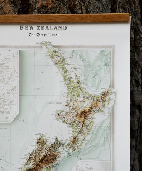 New Zealand Map - Reproduction of Vintage 1922 Atlas Map