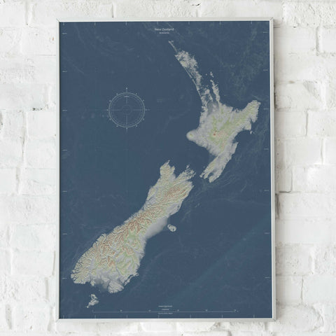 New Zealand Shaded Relief Map