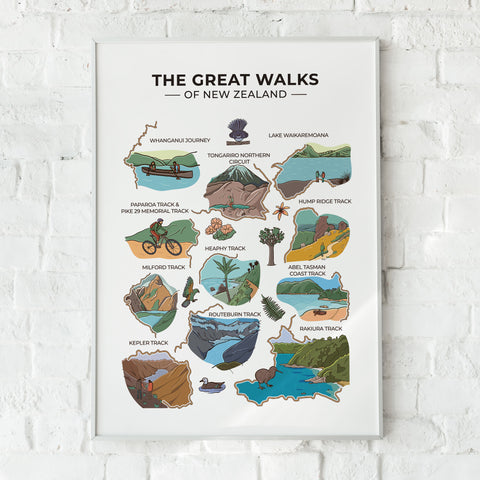 Great Walks Illustrated Print