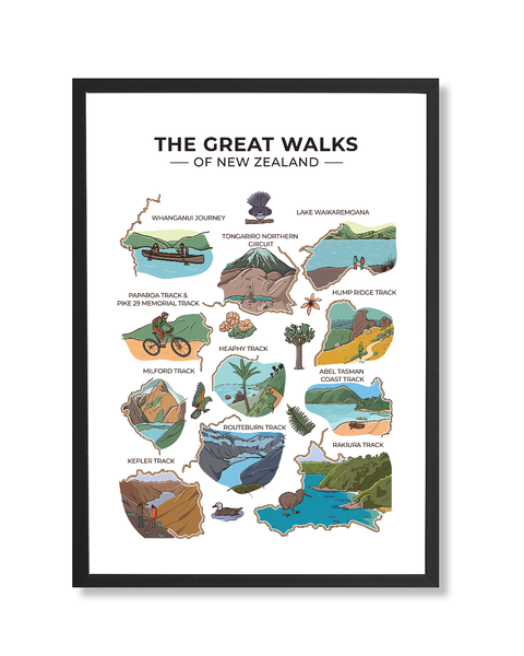 Great Walks Illustrated Print
